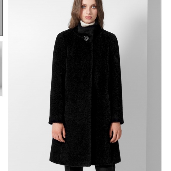 Cinzia Rocca FLARED BLACK WOOL AND ALPACA COAT - Picture 1 of 2